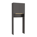 Ahorrador de Espacio para Baño Laurent Plomo y Duna 63.1x160cm con Dos Entrepaños y con Patas - OTROS MUEBLES PARA BANHO | Bylmo