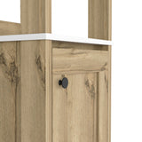 Mueble para Baño Bi - color Blanco y Duna 40x150.7cm con Dos Entrepaños y con Patas - OTROS MUEBLES PARA BANHO | Bylmo