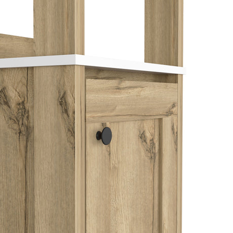 Mueble para Baño Bi - color Blanco y Duna 40x150.7cm con Dos Entrepaños y con Patas - OTROS MUEBLES PARA BANHO | Bylmo