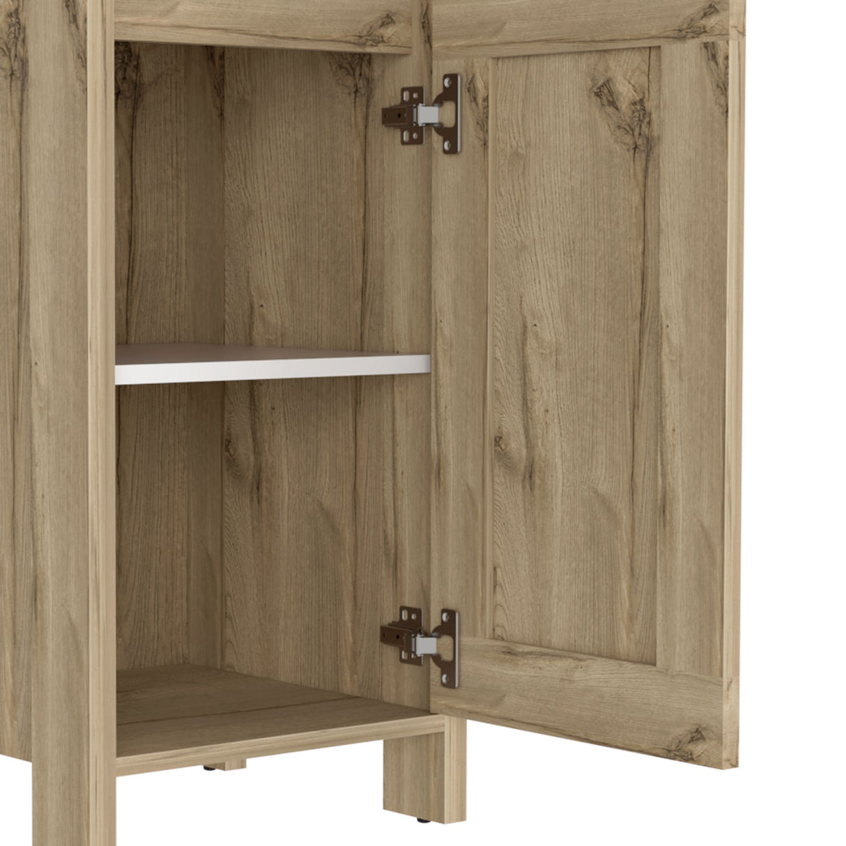 Mueble para Baño Bi - color Blanco y Duna 40x150.7cm con Dos Entrepaños y con Patas - OTROS MUEBLES PARA BANHO | Bylmo