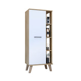 Mueble para Baño Kensington Fresno Europeo y Blanco 51x125cm con Dos Entrepaños y con Patas - OTROS MUEBLES PARA BANHO | Bylmo