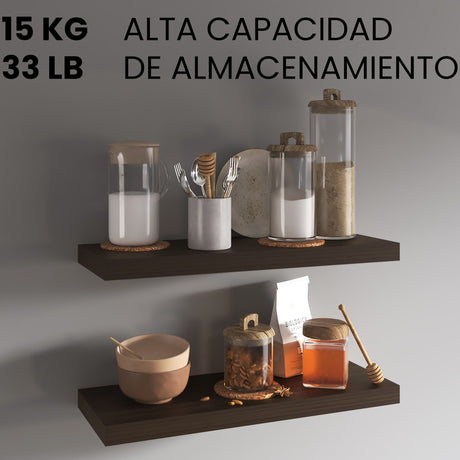 Repisa Amaretto 80x3.8cm Rectangular y Flotante - REPISAS | Bylmo