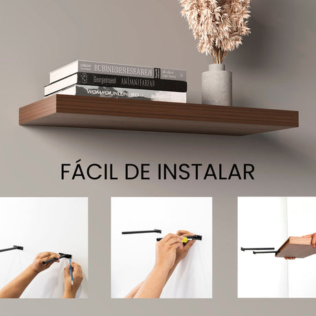 Repisa Amaretto 80x3.8cm Rectangular y Flotante - REPISAS | Bylmo