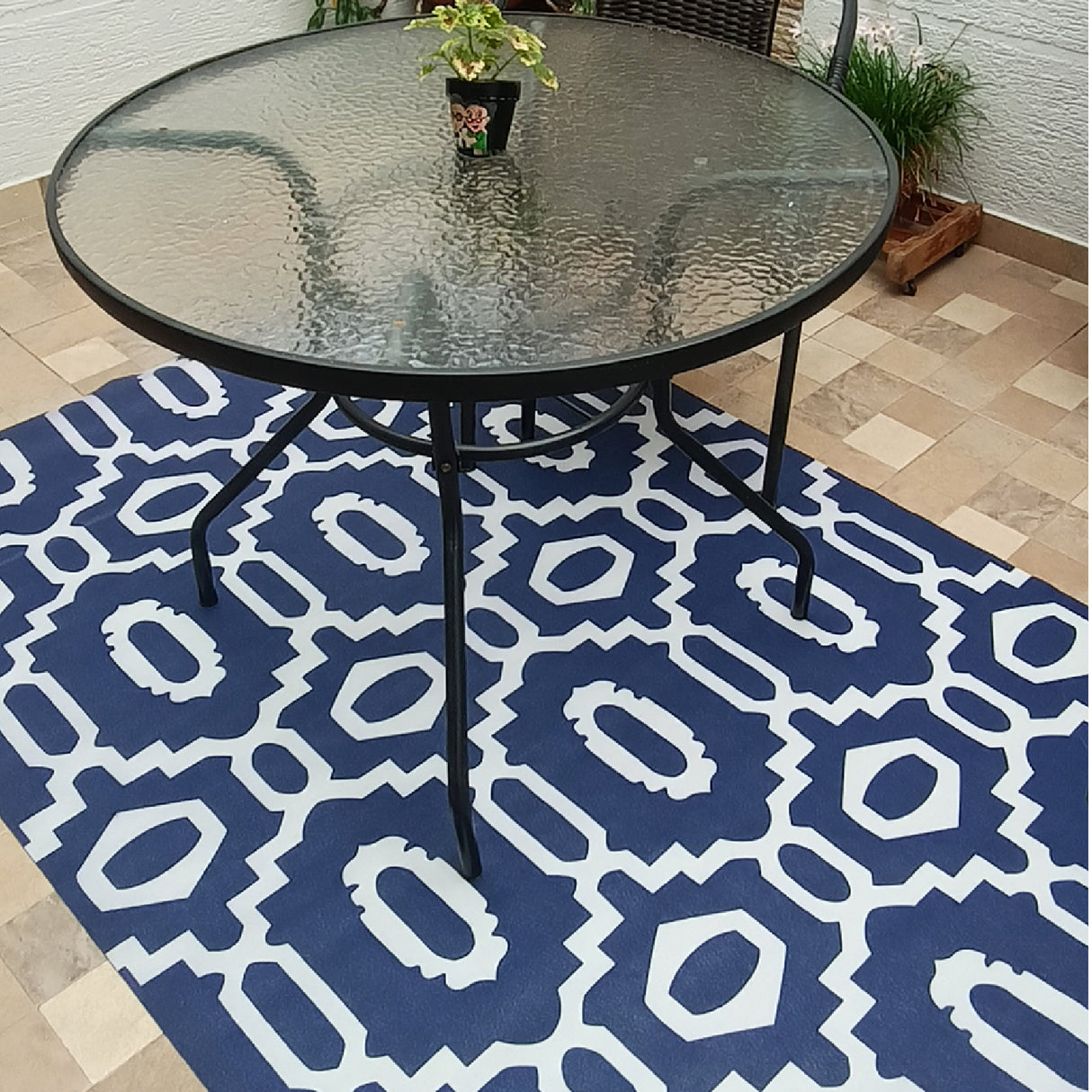 Tapete de Cocina Circulos Azul 120x170cm Clásico Rectangular Suave - TAPETES Y ALFOMBRAS | Bylmo