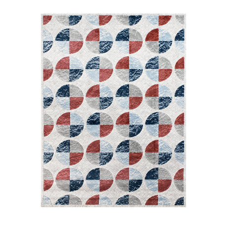 Tapete de Sala Circulos Gris 160x230cm Clásico Rectangular Suave - TAPETES Y ALFOMBRAS | Bylmo