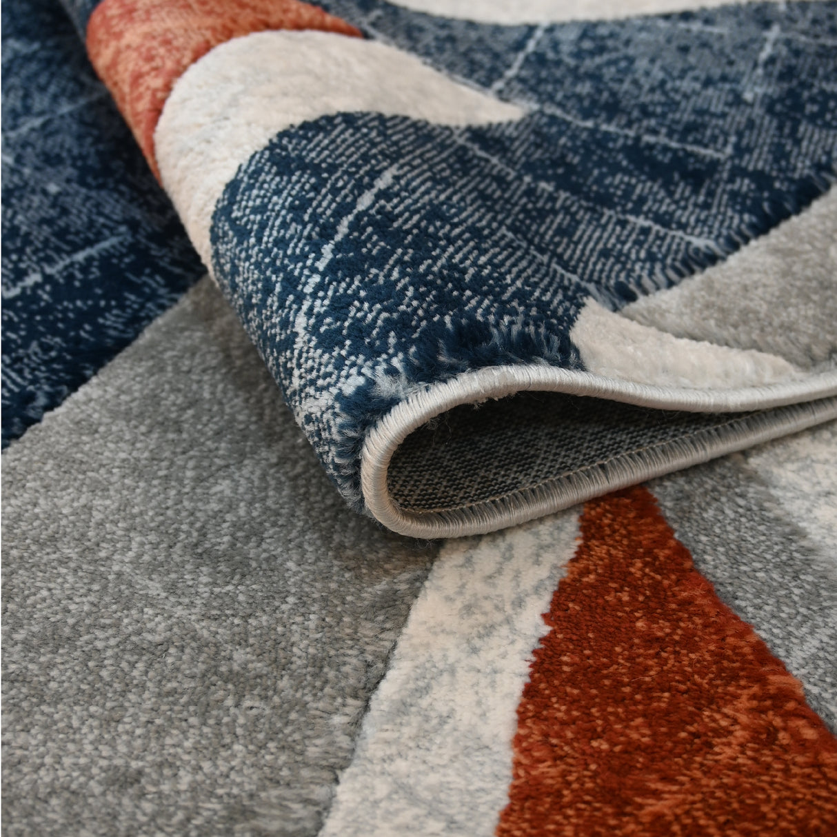 Tapete de Sala Rombos Gris y Rojo 160x230cm Clásico Rectangular Suave - TAPETES Y ALFOMBRAS | Bylmo