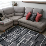 Tapete de Sala Figuras Geometricas Gris y Blanco 200x150cm Clásico Rectangular Suave - TAPETES Y ALFOMBRAS | Bylmo