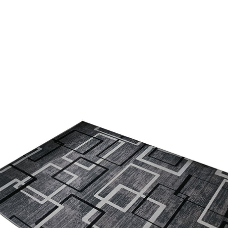 Tapete de Sala Figuras Geometricas Gris y Blanco 200x150cm Clásico Rectangular Suave - TAPETES Y ALFOMBRAS | Bylmo