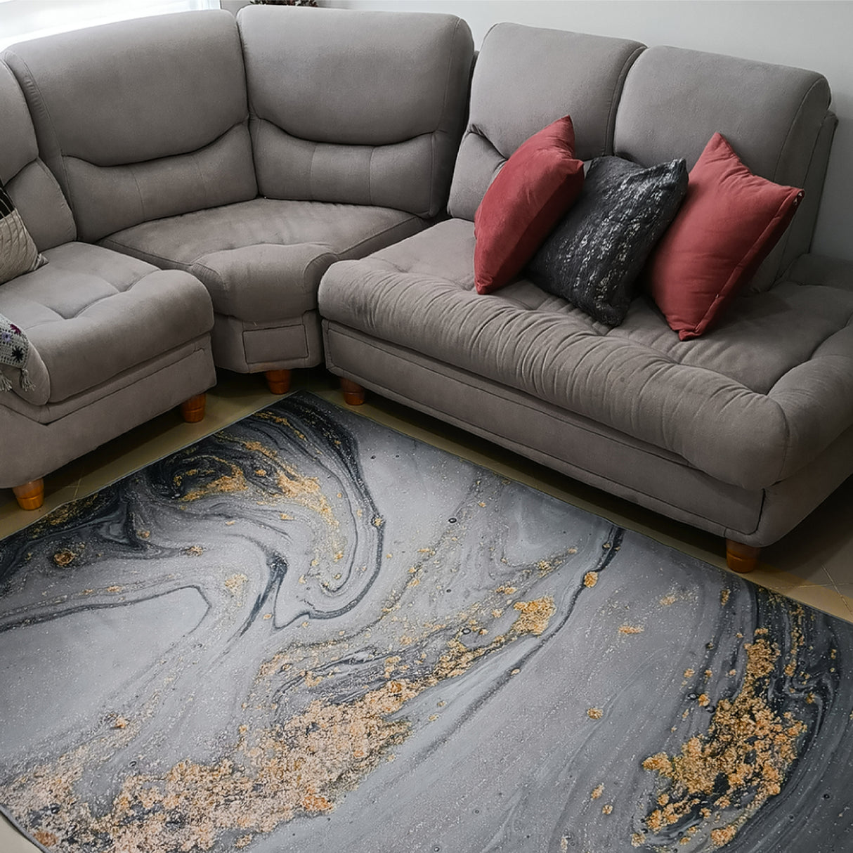 Tapete de Sala Piedras Gris 200x150cm Clásico Rectangular Suave - TAPETES Y ALFOMBRAS | Bylmo