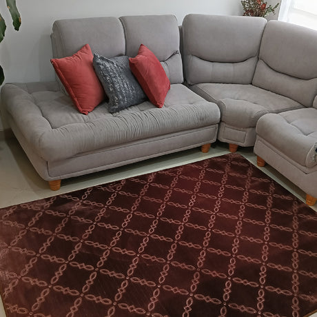 Tapete de Sala Rombos Cafe 200x150cm Clásico Rectangular Suave - TAPETES Y ALFOMBRAS | Bylmo
