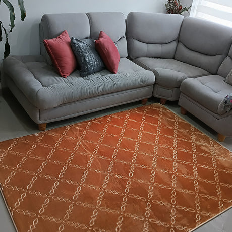 Tapete de Sala Rombos Ocre 200x150cm Clásico Rectangular Suave - TAPETES Y ALFOMBRAS | Bylmo