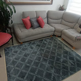 Tapete de Sala Rombos Gris 200x150cm Clásico Rectangular Suave - TAPETES Y ALFOMBRAS | Bylmo
