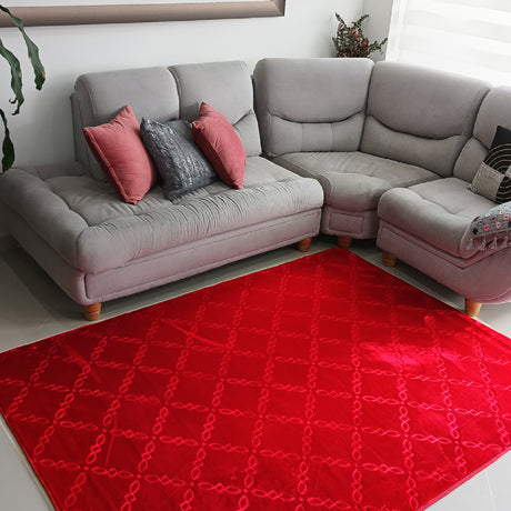 Tapete de Sala Rombos Rojo 200x150cm Clásico Rectangular Suave - TAPETES Y ALFOMBRAS | Bylmo