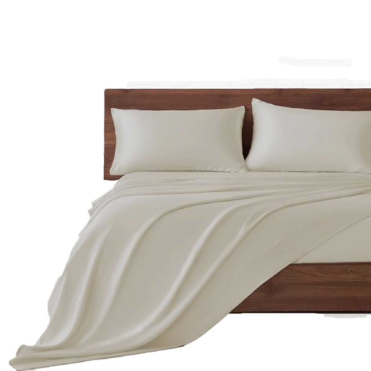 Juego de Sabanas de Satín Beige 160x190cm 300 Hilos con Dos Sábanas y Dos Fundas de Almohada - SABANAS | Bylmo