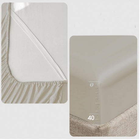 Juego de Sabanas de Satín Beige 160x190cm 300 Hilos con Dos Sábanas y Dos Fundas de Almohada - SABANAS | Bylmo