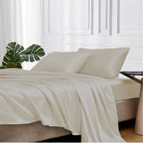 Juego de Sabanas de Satín Beige 200x190cm 300 Hilos con Dos Sábanas y Dos Fundas de Almohada - SABANAS | Bylmo