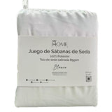 Juego de Sabanas de Satín Blanco 160x190cm 300 Hilos con Dos Sábanas y Dos Fundas de Almohada - SABANAS | Bylmo
