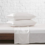 Juego de Sabanas de Satín Blanco 200x190cm 300 Hilos con Dos Sábanas y Dos Fundas de Almohada - SABANAS | Bylmo