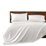 Juego de Sabanas de Satín Blanco 200x190cm 300 Hilos con Dos Sábanas y Dos Fundas de Almohada - SABANAS | Bylmo