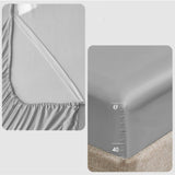 Juego de Sabanas de Satín Gris Oscuro 140x190cm 300 Hilos con Dos Sábanas y Dos Fundas de Almohada - SABANAS | Bylmo