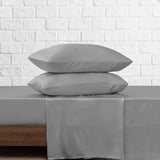 Juego de Sabanas de Satín Gris Oscuro 140x190cm 300 Hilos con Dos Sábanas y Dos Fundas de Almohada - SABANAS | Bylmo