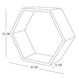 Repisa Accent Blanco y Pino 40x35cm Hexagonal Flotante - REPISAS | Bylmo