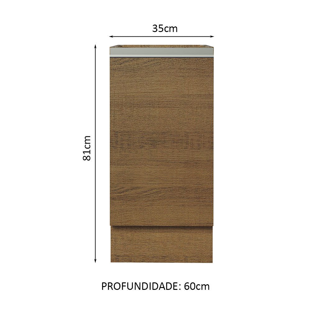 Mueble Inferior de Cocina Glamy Marron 35x81cm sin Mesón y sin Pozuelo - MUEBLES INFERIORES DE COCINA | Bylmo
