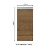 Mueble Inferior de Cocina Glamy Marron 35x81cm sin Mesón y sin Pozuelo - MUEBLES INFERIORES DE COCINA | Bylmo