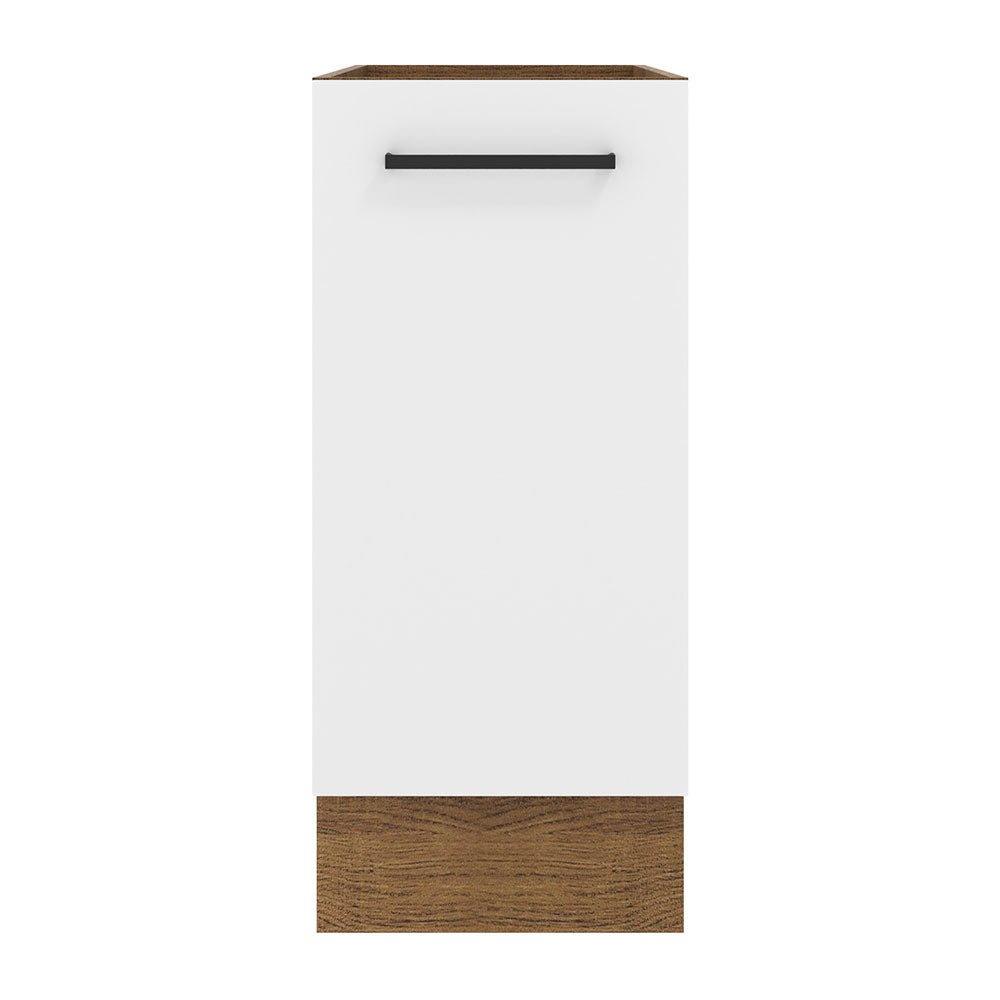 Mueble Inferior de Cocina Agata Marron y Blanco 35x81cm sin Mesón y sin Pozuelo - MUEBLES INFERIORES DE COCINA | Bylmo