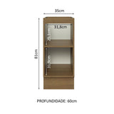 Mueble Inferior de Cocina Glamy Marron y Blanco 35x81cm sin Mesón y sin Pozuelo - MUEBLES INFERIORES DE COCINA | Bylmo