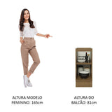 Mueble Inferior de Cocina Glamy Marron y Blanco 35x81cm sin Mesón y sin Pozuelo - MUEBLES INFERIORES DE COCINA | Bylmo
