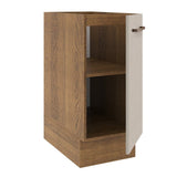 Mueble Inferior de Cocina Agata Marron y Crema 35x81cm sin Mesón y sin Pozuelo - MUEBLES INFERIORES DE COCINA | Bylmo