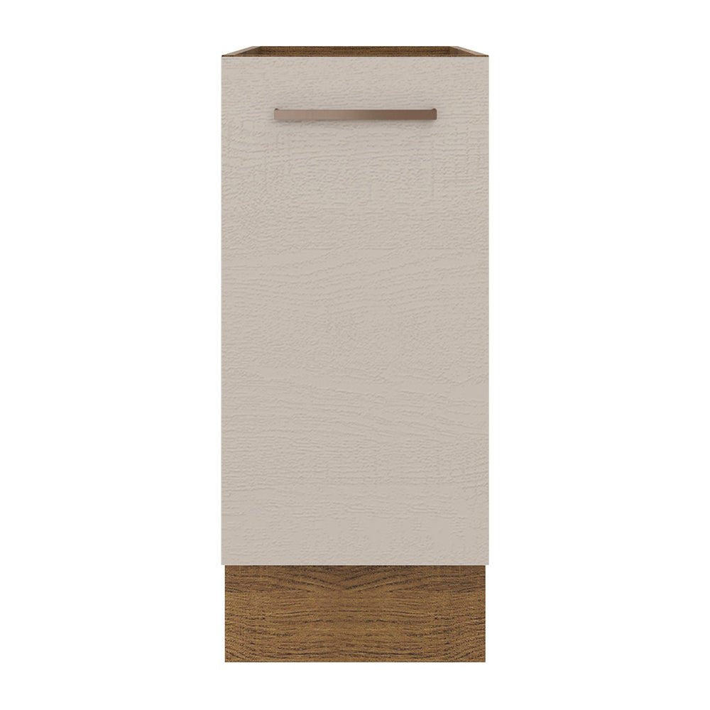 Mueble Inferior de Cocina Agata Marron y Crema 35x81cm sin Mesón y sin Pozuelo - MUEBLES INFERIORES DE COCINA | Bylmo