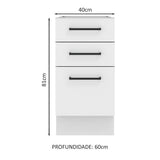 Mueble Inferior de Cocina Agata Blanco 40x81cm sin Mesón y sin Pozuelo - MUEBLES INFERIORES DE COCINA | Bylmo