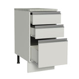 Mueble Inferior de Cocina Glamy Blanco 40x84cm con Meson de Madera y sin Pozuelo - MUEBLES INFERIORES DE COCINA | Bylmo