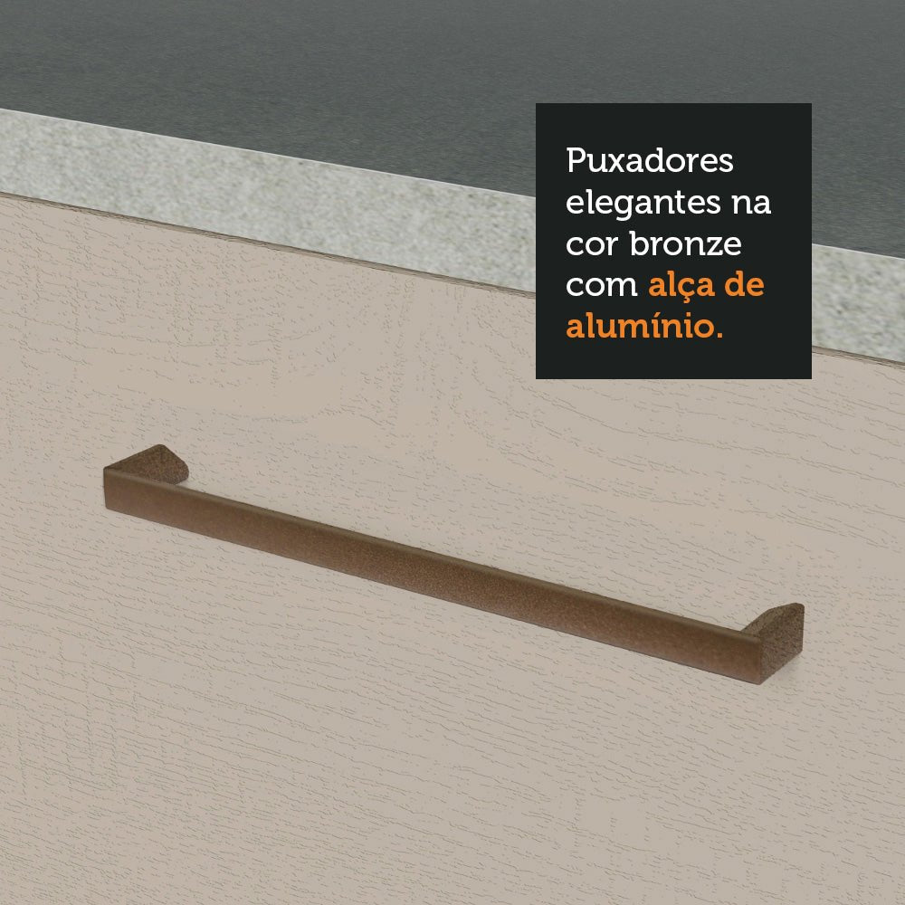 Mueble Inferior de Cocina Agata Blanco y Crema 40x84cm con Meson de Madera y sin Pozuelo - MUEBLES INFERIORES DE COCINA | Bylmo