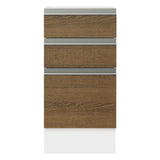 Mueble Inferior de Cocina Glamy Blanco y Marron 40x81cm sin Mesón y sin Pozuelo - MUEBLES INFERIORES DE COCINA | Bylmo
