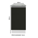 Mueble Inferior de Cocina Glamy Blanco y Negro 40x84cm sin Mesón y sin Pozuelo - MUEBLES INFERIORES DE COCINA | Bylmo