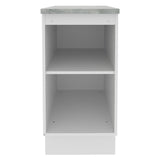 Mueble Inferior de Cocina Glamy Blanco y Negro 40x84cm sin Mesón y sin Pozuelo - MUEBLES INFERIORES DE COCINA | Bylmo