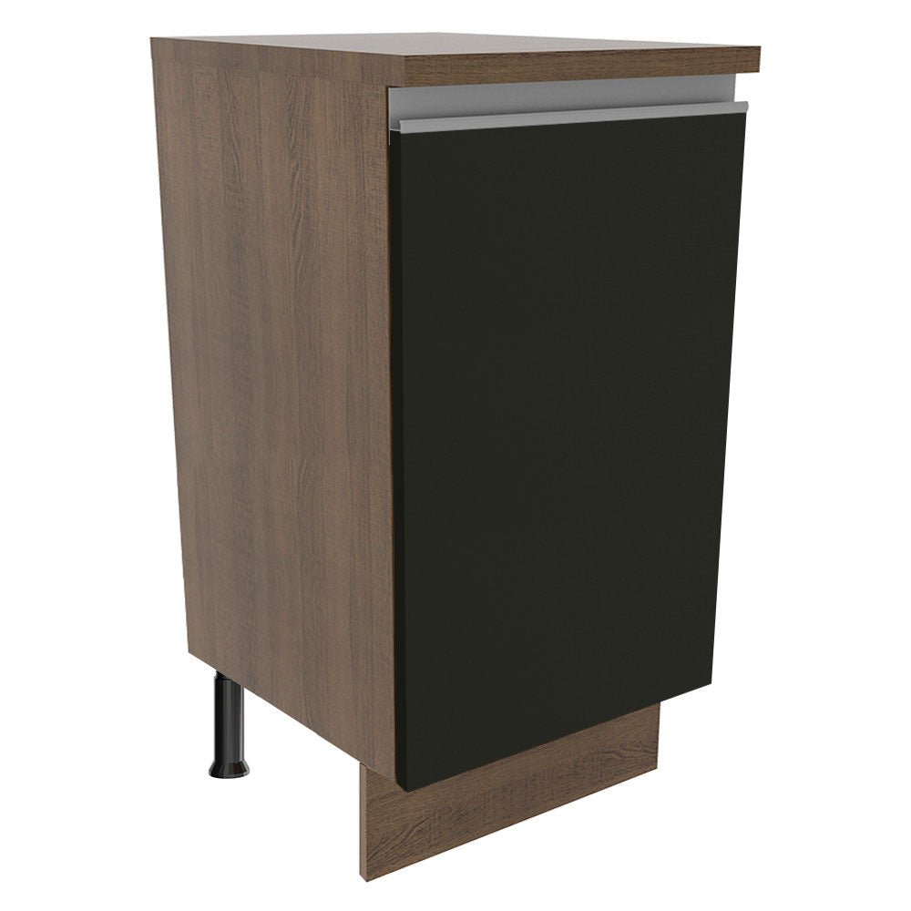 Mueble Inferior de Cocina Glamy Marron y Negro 40x84cm sin Mesón y sin Pozuelo - MUEBLES INFERIORES DE COCINA | Bylmo