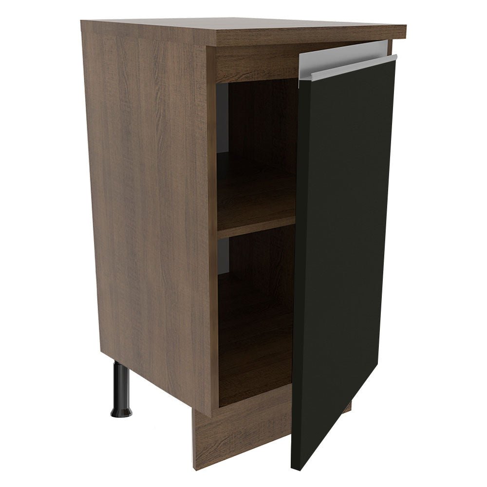 Mueble Inferior de Cocina Glamy Marron y Negro 40x84cm sin Mesón y sin Pozuelo - MUEBLES INFERIORES DE COCINA | Bylmo
