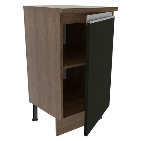 Mueble Inferior de Cocina Glamy Marron y Negro 40x84cm sin Mesón y sin Pozuelo - MUEBLES INFERIORES DE COCINA | Bylmo