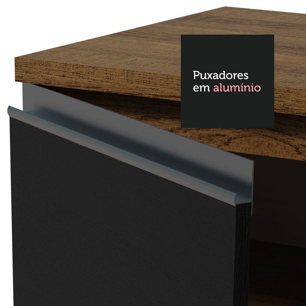 Mueble Inferior de Cocina Glamy Marron y Negro 40x84cm sin Mesón y sin Pozuelo - MUEBLES INFERIORES DE COCINA | Bylmo