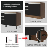 Mueble Inferior de Cocina Glamy Marron y Negro 40x84cm sin Mesón y sin Pozuelo - MUEBLES INFERIORES DE COCINA | Bylmo