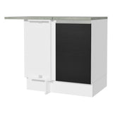 Mueble Inferior de Cocina Glamy Blanco y Negro 94x84cm sin Mesón y sin Pozuelo - MUEBLES INFERIORES DE COCINA | Bylmo