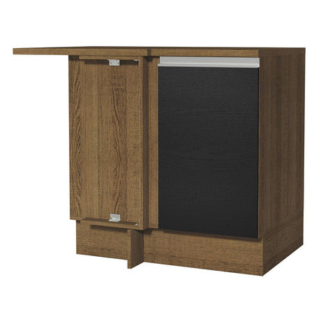 Mueble Inferior de Cocina Glamy Marron y Negro 94x84cm sin Mesón y sin Pozuelo - MUEBLES INFERIORES DE COCINA | Bylmo