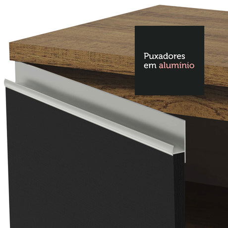 Mueble Inferior de Cocina Glamy Marron y Negro 94x84cm sin Mesón y sin Pozuelo - MUEBLES INFERIORES DE COCINA | Bylmo