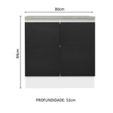 Mueble Inferior de Cocina Glamy Blanco y Negro 80x84cm sin Mesón y sin Pozuelo - MUEBLES INFERIORES DE COCINA | Bylmo