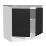 Mueble Inferior de Cocina Glamy Blanco y Negro 80x84cm sin Mesón y sin Pozuelo - MUEBLES INFERIORES DE COCINA | Bylmo