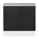 Mueble Inferior de Cocina Glamy Blanco y Negro 80x84cm sin Mesón y sin Pozuelo - MUEBLES INFERIORES DE COCINA | Bylmo